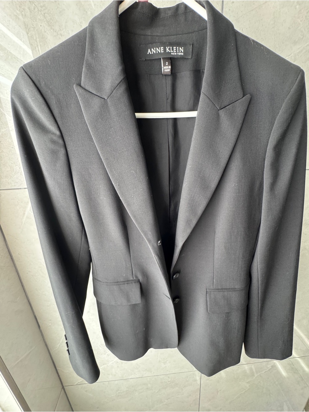 Anne Klein Black Classic Single-Breasted Blazer